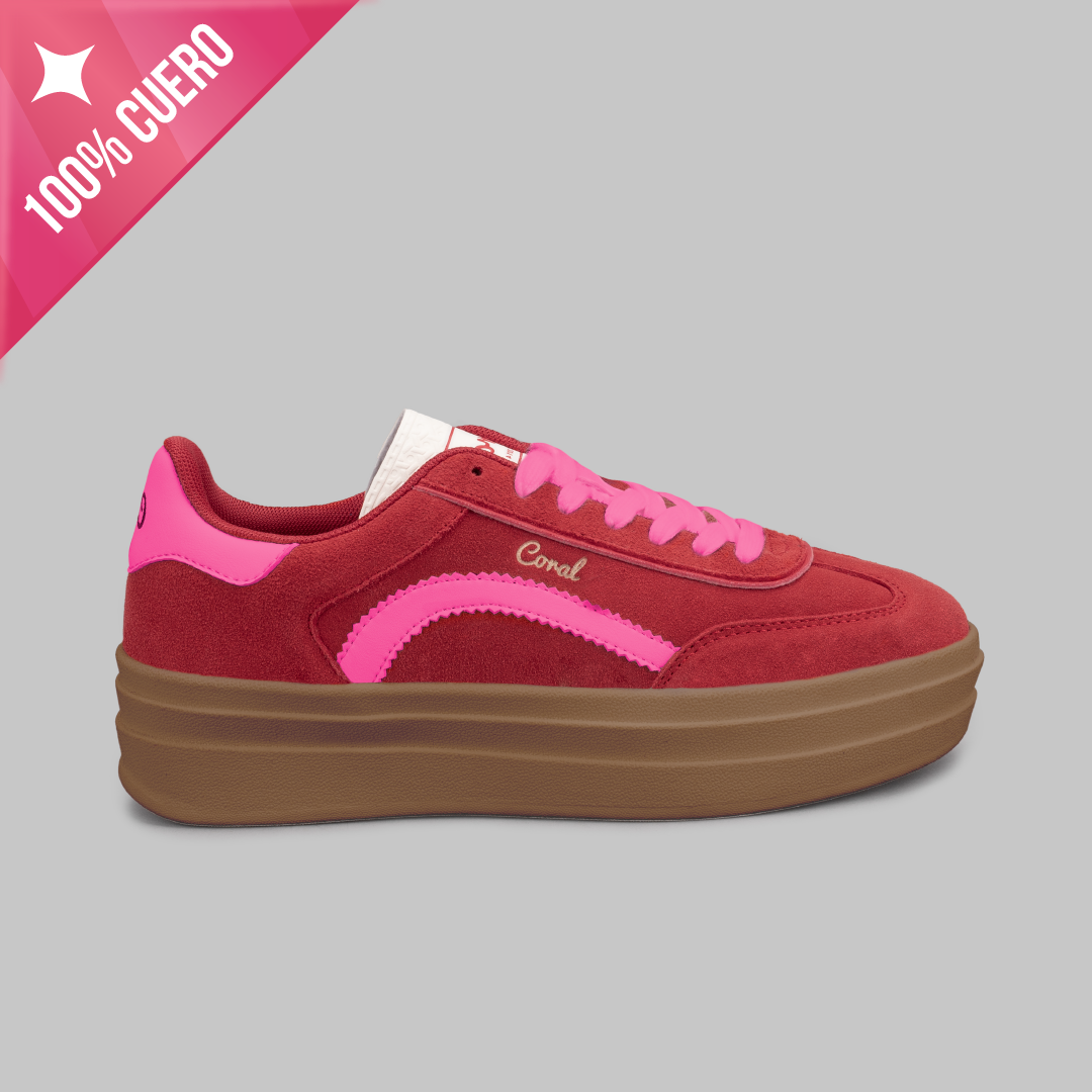 Naoko 2 Red/Pink Cuero